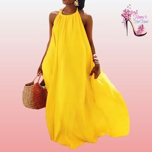 Yellow Halter Maxi Dress